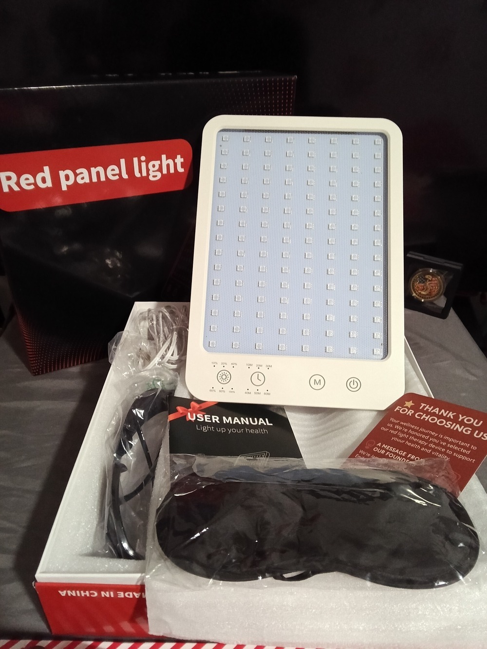 Red Panel Light Therapy Device - White Frame